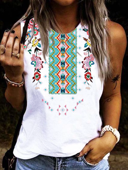 

Crew Neck Knit, White, Tank Top
