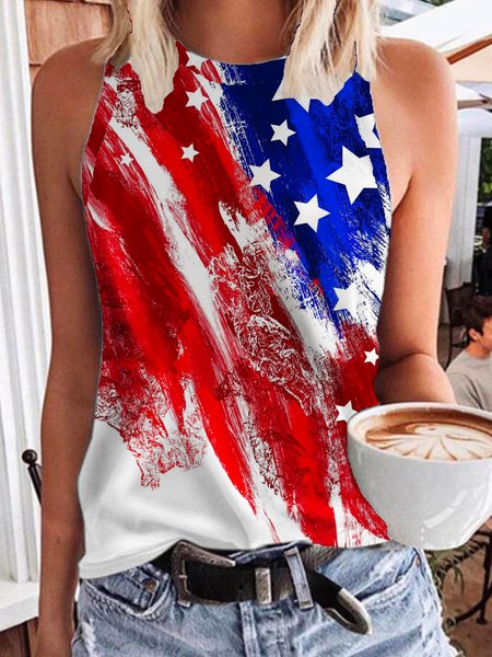 

Flag Day Sleeveless Knit Women's Top, Multicolor, Tanks & Camis