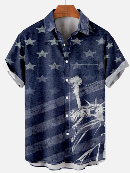 

Mens Stripe Hawaii Casual Short Sleeve Shirt, As picture, Short Sleeves Shirts