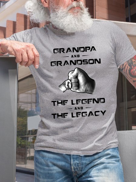 

Grandpa And Grandson The Legend And The Legacy Funny T-shirt, Light gray, T-shirts