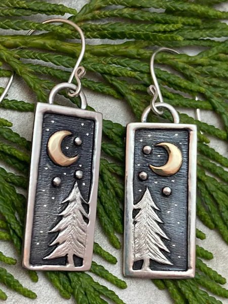 

Boho Vintage Moon Star Earrings Dresses Jewelry, As picture, Earrings