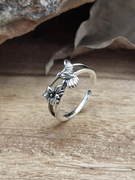 

Ethnic Vintage Hummingbird Ring, Silver, Ring