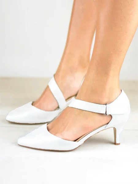 

2019 New Style Buckle Sandals, White, Sandals