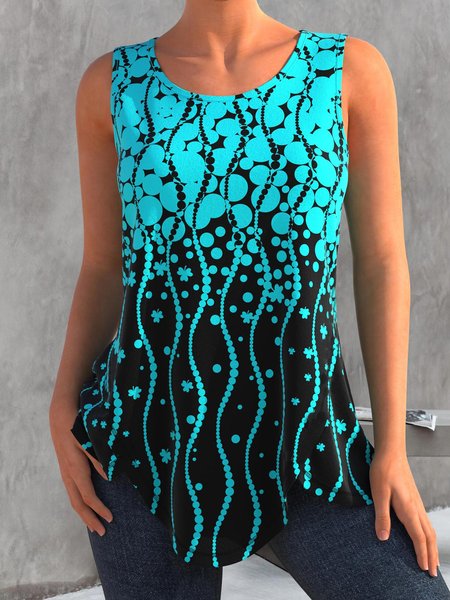 

Polka Dots Knit, Flower, Tank Top