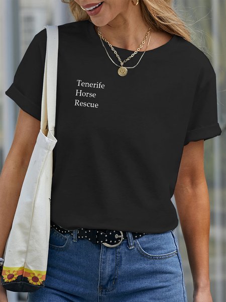 

Animal Crew Neck Casual Short Sleeve T-Shirt, Black, T-shirts