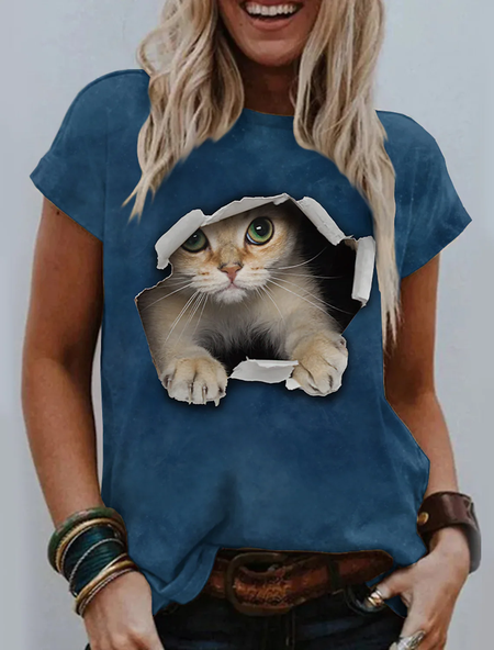 

Regular Fit Short Sleeve T-Shirt, Blue, T-Shirts