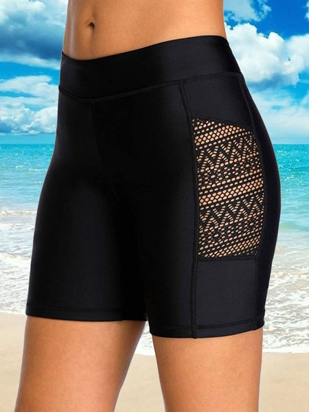 

Women's Sexy Lace Swim Shorts Plus Size, Black, Swimwear