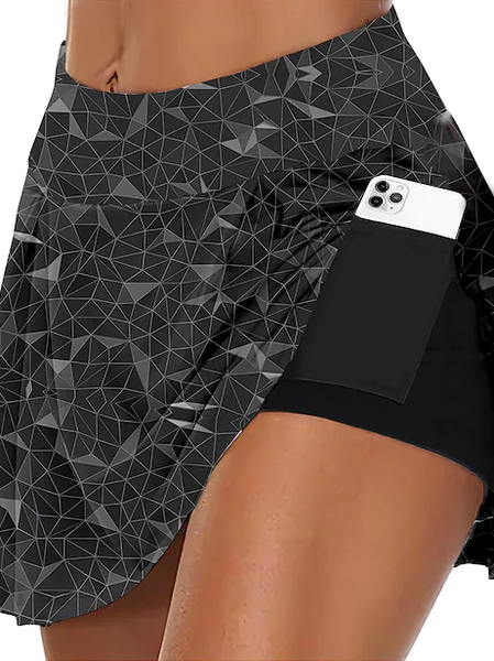 

Casual Geometric Shorts, Black, Shorts