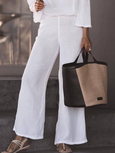 

Casual Cotton Pants, White, Pants