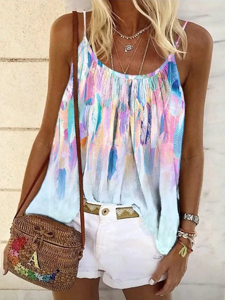 

Feather Casual Woven, Multicolor, Tank Top