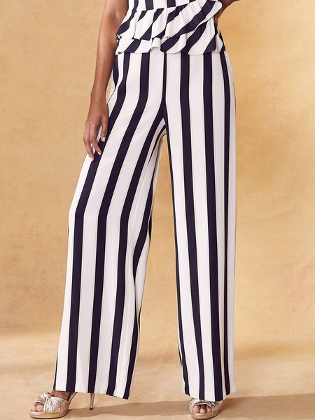 

Daily Striped Straight Leg Pants, Stripe, Wide Leg Pants