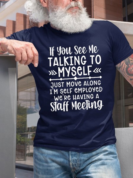 

Men's Funny Print Casual Short Sleeve T-Shirt, Purplish blue, T-shirts