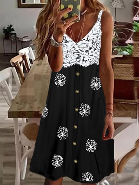 

Dandelion Sleeveless Knitting Dresses, Black, Mini Dresses