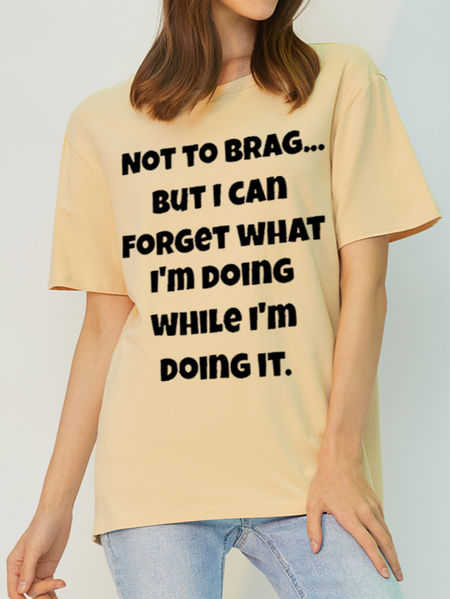 

Old Geezer Funny Sayings Print Natural Protofibril T-shirt, Apricot, T-shirts