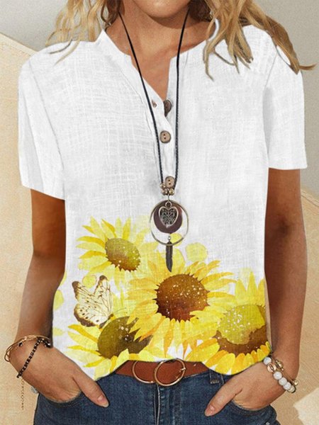 

Casual Short Sleeve Blouse, White, Blouses & Shirts