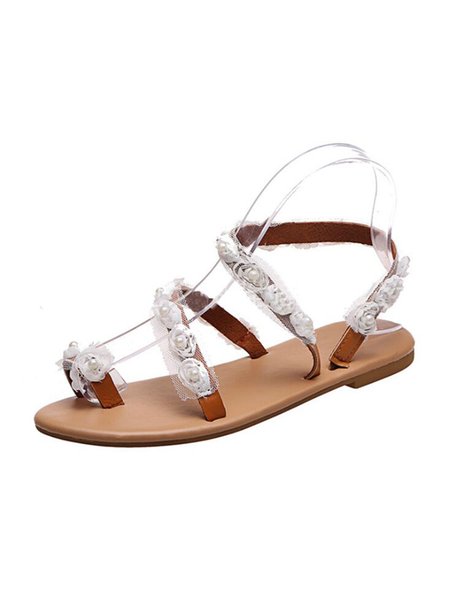 

White 3D Floral Mesh Wedding Bridal Sandals, Sandals