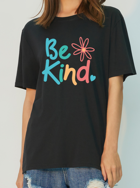 

Women's Antimicrobial Bamboo Fabric Be Kind Loosen T-Shirt, Black, T-shirts