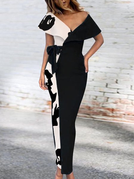 

Elegant Regular Fit Off The Shoulder Maxi Dress, Black, Maxi Dresses