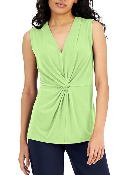 

Vacation Knot Front Knit, Green, Tunics