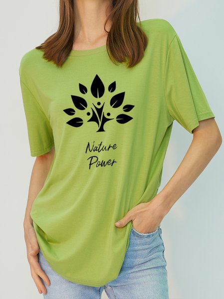 

Women's Antimicrobial Bamboo Fabric Nature Power Loosen T-Shirt, Green, T-shirts