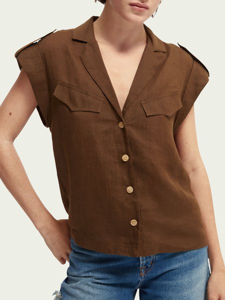 

Casual Loosen Short Sleeve Blouse, Coffee, Blouses and Shirts