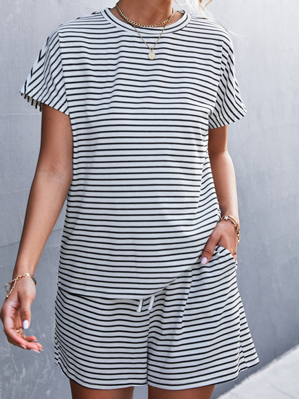 

Casual Two Piece Sets, Black-white, Two-piece Outfits