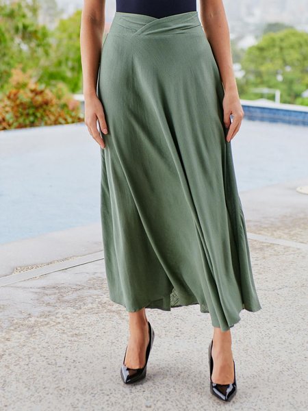 

Vacation Long Skirt, Green, Maxi Skirts