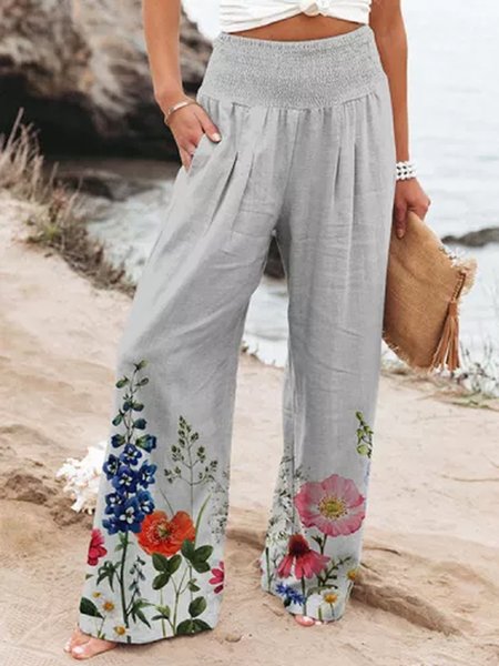 

Loosen Casual Pants, Gray, Pants