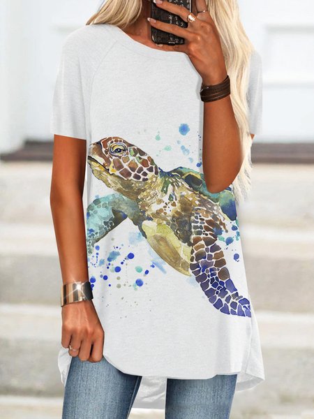 

Crew Neck Short Sleeve T-Shirt, White, T-Shirts