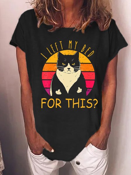 

I Left My Bed For This Funny Print T-shirt, Black, T-shirts