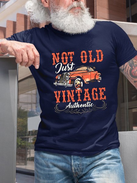 

Not Old Just Vintage Funny Car Print T-shirt, Purplish blue, T-shirts