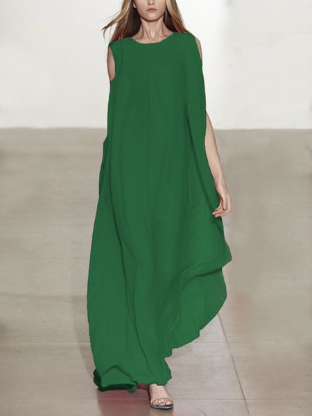 

Simple Loosen Sleeveless Maxi Dress, Green, Maxi Dresses