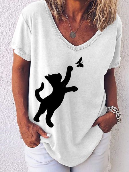 

Printed Blends Short Sleeve T-Shirt, White, T-Shirts