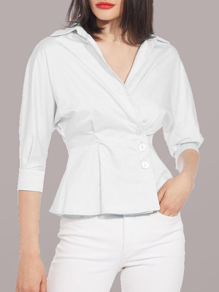 

Elegant Regular Fit Short Sleeve Top, White, Tops