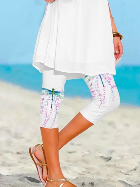 

Casual Dragonfly Leggings, White, Leggings