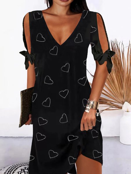 

Sexy Short Sleeve Woven Dress, Black, Mini Dresses