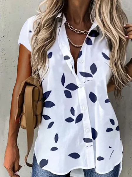 

Casual Short Sleeve Blouse, White, Blouses & Shirts