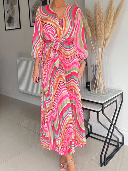 

Elegant Abstract Regular Fit Swing Midi Dress, Multicolor, Maxi Dresses