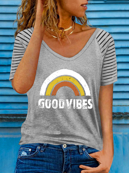 

Casual Short Sleeve T-Shirt, Gray, T-Shirts