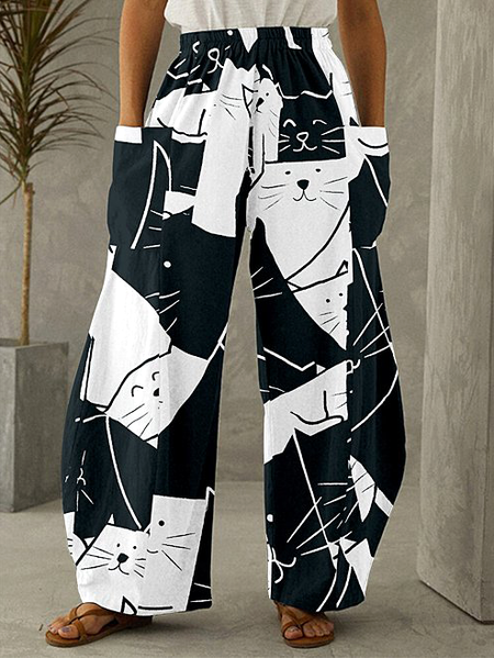 

Black and white pattern pocket slacks Vintage Animal Pants, Pants