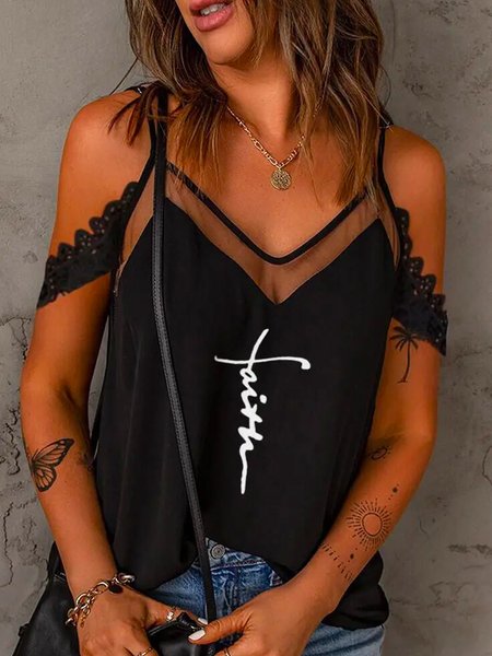 

Letter Casual Loosen Short Sleeve T-Shirt, Black, T-Shirts