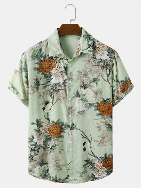 

Hawaiian Vacation Casual Short Sleeve Shirt, As picture, Shirts ＆ Blouse