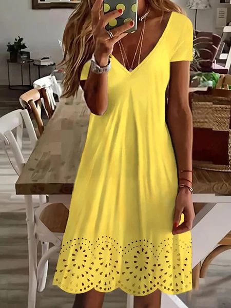 Casual Regular Fit Short Sleeve Knit Dress