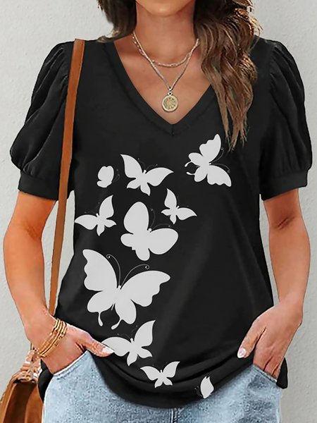 

Crew Neck Short Sleeve T-Shirt, Black, T-Shirts