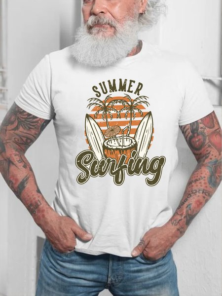 

Cotton Casual Short Sleeve Short Sleeve T-Shirt, White, T-shirt