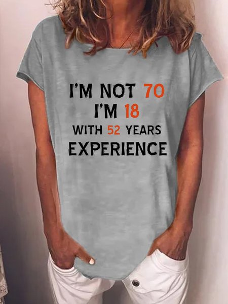 

Funny 70th Birthday Gift Crew Neck Short Sleeve T-Shirt, Gray, T-shirts