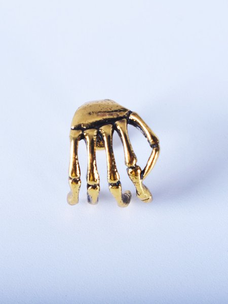 Fashion Retro Skull Hand Ear Cuff, Gold, Earrings