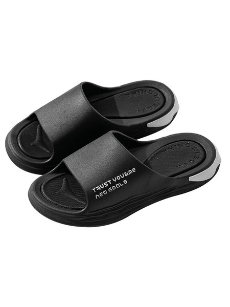 

JFN Men's Fashion Thick Bottom Non-slip Sandals, Black, Flats & Loafers