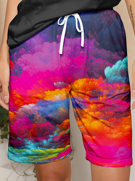 

Color Block Loosen Ombre Shorts, Multicolor, Shorts