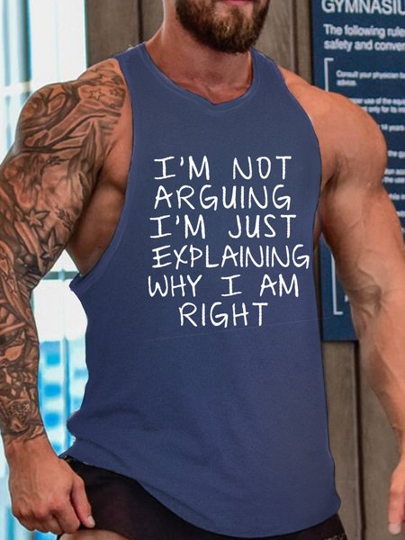 

Men's Funny Crew Neck Sleeveless Knit, Blue, Tank Tops